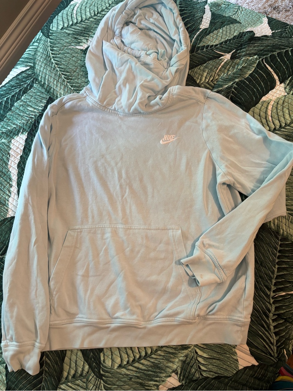 Nike Powder Blue Hoodie with White Swoosh